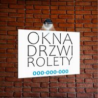 nadruk UV TABLICZKA reklamowa z lampą SZYLD dibond 40x30 OKNA DRZWI ROLETY