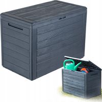 SKRZYNIA OGRODOWA NA BALKON TARAS SCHOWEK BOX ANTRACYT IMITACJA DREWNA 190L