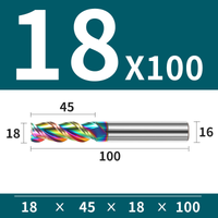 Frez 3 Ostrzowy z Węglika Spiekanego z Powłoką DLC Rozmiar: Ø18x45x18x100L