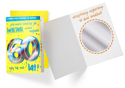 karnet  Urodziny 60 lat - lusterko (cyfry) | DK-926 na Arena.pl