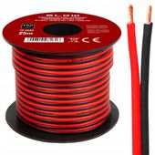 KABEL DWUŻYŁOWY PRZEWÓD GŁOŚNIKOWY HQ 2x1 SZPULA 25m PRZEZROCZYSTY LED