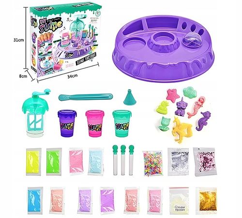 Zestaw Slimy Slime Fabryka Mikser Do Robienia Glutów Dla Dzieci Brokat DIY na Arena.pl