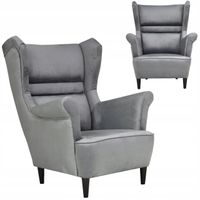 Fotel uszak Zoja skandynawski Family Meble szary siwy monolit połysk