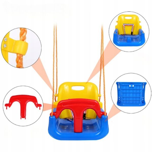 Huśtawka Ogrodowa Modułowa domowa dla Dzieci 3w1 Mocna na Linach Bezpieczna zdjęcie 9