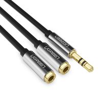 kabel rozdzielacz audio minijack 3.5 mm - 2x minijack 3.5mm 21cm czarny
