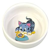 Antyalergiczna miska ceramiczna z motywem kotka - Trixie 300ml / ø11cm