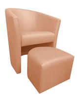 Fotel Club z podnóżkiem D14 Olcha