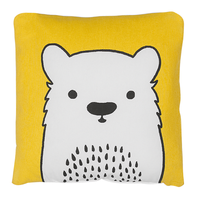 Bawełniana poduszka dla dzieci miś 45 x 45 cm żółta WARANASI