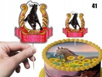 TOPPER NA TORT ozdoba dekoracja urodziny torcik KONIE KOŃ KONIK FILMY