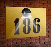 TABLICZKA ADRESOWA oświetlona numer domu DIBOND 40x30 ZŁOTA aluminiowa