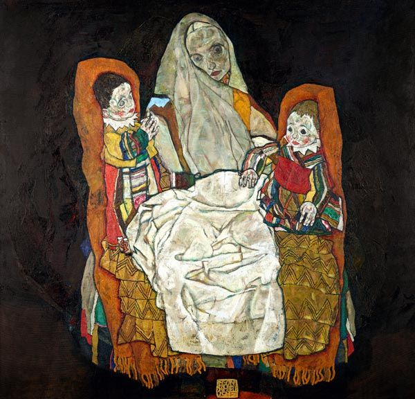 Matka z dwójką dzieci III, Egon Schiele - plakat 30x30 cm zdjęcie 1
