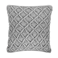 Poduszka dekoracyjna makrama 45 x 40 cm szara KIZKALESI