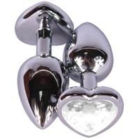 Korek Analny Serce Z Przejrzystym Kryształkiem Diamond Plug Heart Cristal
