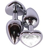Korek Analny Serce Z Przejrzystym Kryształkiem Diamond Plug Heart Cristal