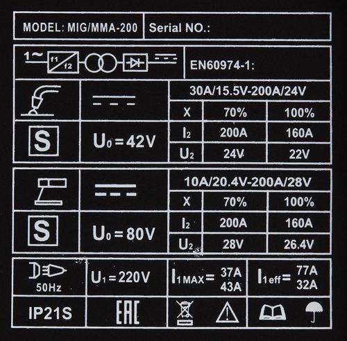 SPAWARKA MIG/MMA 200A MODEL KD1788 na Arena.pl