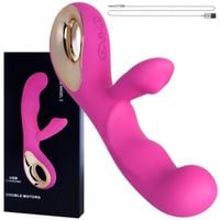 WIBRATOR ZE STYMULATOREM 2 Silniki WIELE WIBRACJI RÓŻOWY