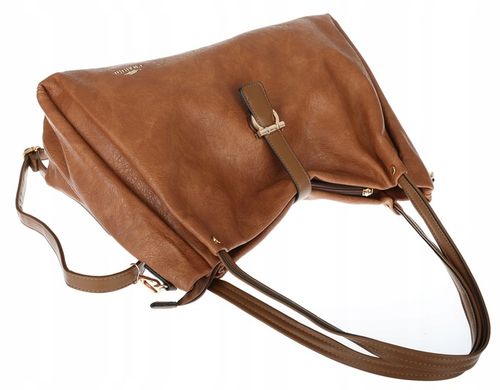 Torebka Damska listonoszka Shopperka na ramię pojemna CH3319 Brązowa na Arena.pl