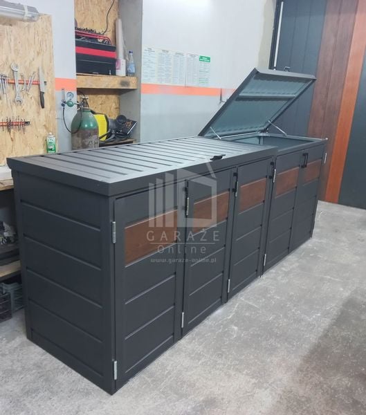 Zabudowa koszy na śmieci obudowa kubłów 345x80x120 cm 5x240L ID509 zdjęcie 5
