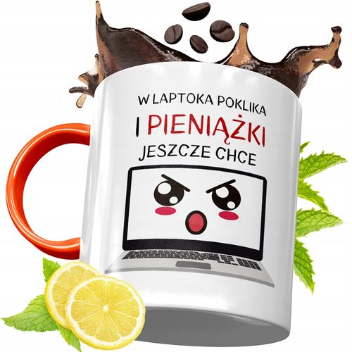 Kubek Pomarańczowy Dla Informatyka Programisty Z Nadrukiem Ze Zdjęciem na Arena.pl