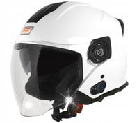 KASK MOTOCYKLOWY OTWARTY Z INTERCOMEM BIAŁY ORIGINE MIKROFON SKUTER XXL