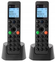 Telefon bezprzewodowy Motorola DOT201 Duo CLIP 2 słuchawki Czarny