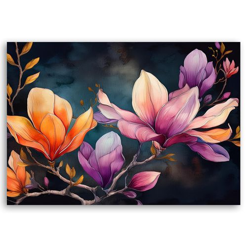 Obraz na płótnie, Malowany Kwiat Magnolii 100x70 na Arena.pl