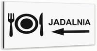 Tabliczka BIAŁA dibond JADALNIA NADRUK UV Tablica informacyjna