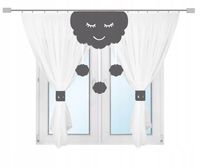 Firana dziecięca CHMURKA z zawieszkami lambrekin DELIKANTA z ażurem 300x150