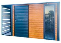 Schowek - Domek Ogrodowy 3x3 + wiata 0,7m - Drzwi okno Dach spad  GP418