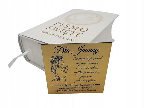 PISMO ŚWIĘTE NA KOMUNIĘ BIBLIA Z GRAWEREM PAMIĄTKA PIERWSZEJ KOMUNII CHRZTU na Arena.pl