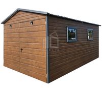 Garaż Blaszany 3x5m  Brama dwuskrzydłowa + 2x okno  Blachodachówka  ID709