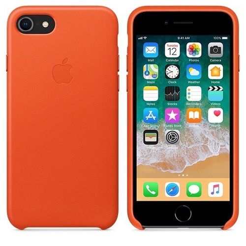 Apple iPhone 8 / 7 Leather Case - Bright Orange na Arena.pl