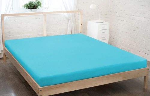 Prześcieradło frotte z gumką 140x200 turkusowe GRUBE na Arena.pl