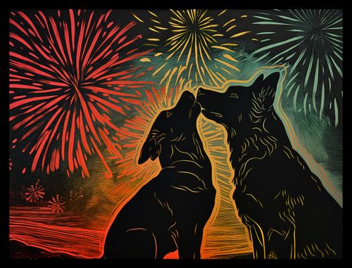 Plakat 40x30cm Psi Uścisk na Arena.pl