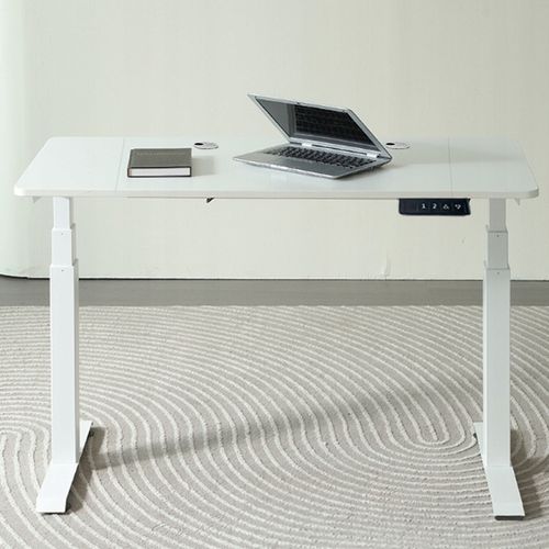 Biurko Elektryczne Podnoszone Białe 140 cm Regulowane NOWOCZESNE na Arena.pl