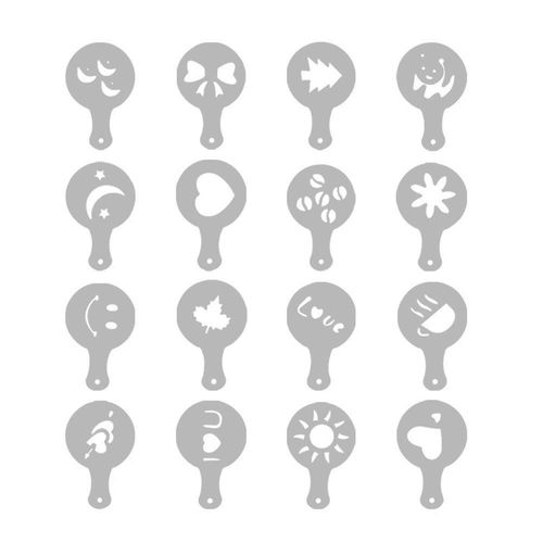 SZABLONY DO DEKORACJI KAWY CIAST DESERÓW 16SZT LATTE CAPPUCCINO na Arena.pl