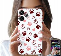ETUI DO XIAOMI REDMI 13 4G - PSIE ŁAPKI NA BIAŁYM TLE, PIES, KOT, MIŚ