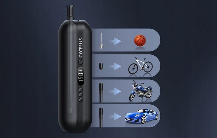 Cycplus Elektryczna Pompka Do Piłek Opon Z Funkcją Powerbanka 2x2600mah zdjęcie 9