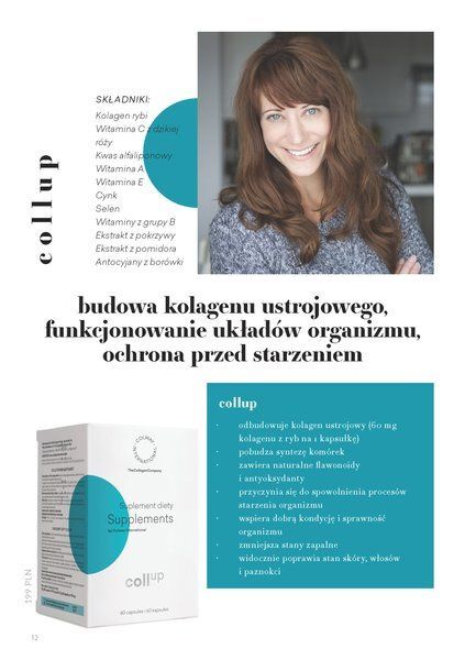 Kolagen CollUp Colway Kolagen+BIOTYNA+SELEN+CYNK+C+E suplement diety 60 kapsułek zdjęcie 2