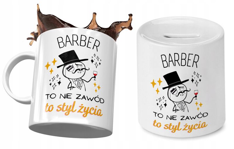 Dla Barbera Zestaw Kubek + Skarbonka Na Prezent Z Nadrukiem Ze Zdjęciem zdjęcie 1