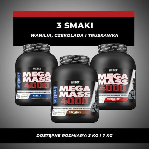Weider Mega Mass 4000 3 kg - Czekolada | Mass Gainer na Arena.pl