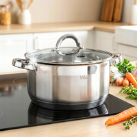 Garnek Stalowy Tradycyjny z Pokrywką do Gotowania Duszenia 24 cm 4,5L