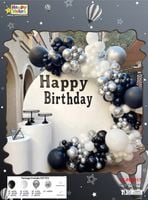 GIRLANDA BALONOWA BALONY URODZINOWE BIAŁE CZARNE