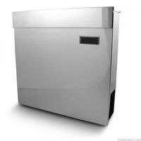 13175 Nowoczesna skrzynka na listy naścienna z gazetnikiems srebrna