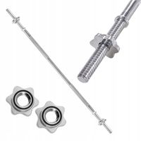 GRYF SZTANGA PROSTY DO ĆWICZEŃ 120cm + ZACISKI 25mm PEŁNY STAL FITNESS