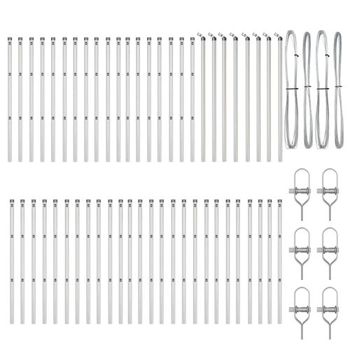 Słupek ogrodzeniowy. 52 pcs Srebrny 3.2 x 3.2 x 80 cm Stal na Arena.pl