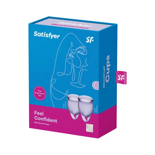 satisfyer feel confident zestaw kubeczkow menstruacyjnych 15 ml + 20 ml na Arena.pl