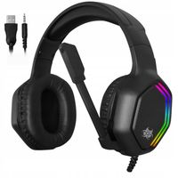 SŁUCHAWKI GAMINGOWE NASZUSZNE Z MIKROFONEM PRZEWODOWE RGB DLA GRACZY JACK
