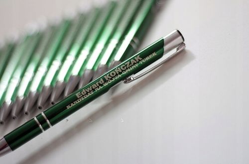 DŁUGOPISY Z GRAWEREM reklamowe 200 szt LOGO dane kontaktowe TWÓJ NAPIS na Arena.pl