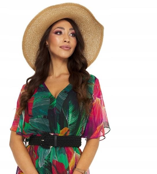 KAPELUSZ SŁOMIANY EKO SŁOMA szerokie rondo kokarda zdjęcie 7